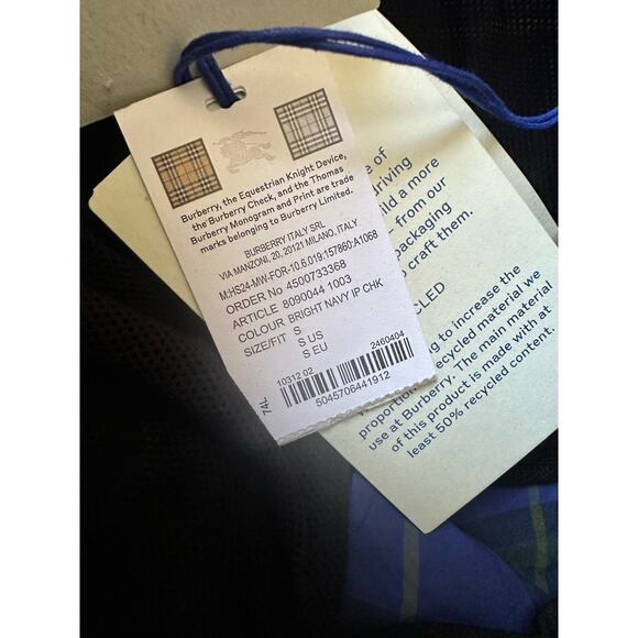 Burberry Men's Navy IP Check Boxer Swim Shorts S 8090044 Portugal NWT $550 - Picture 11 of 11